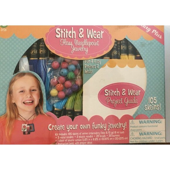 Jewelry Making Kit Stitch & Wear Floss Needlepoint 1306 Skeins Embroidery Floss - Picture 1 of 3